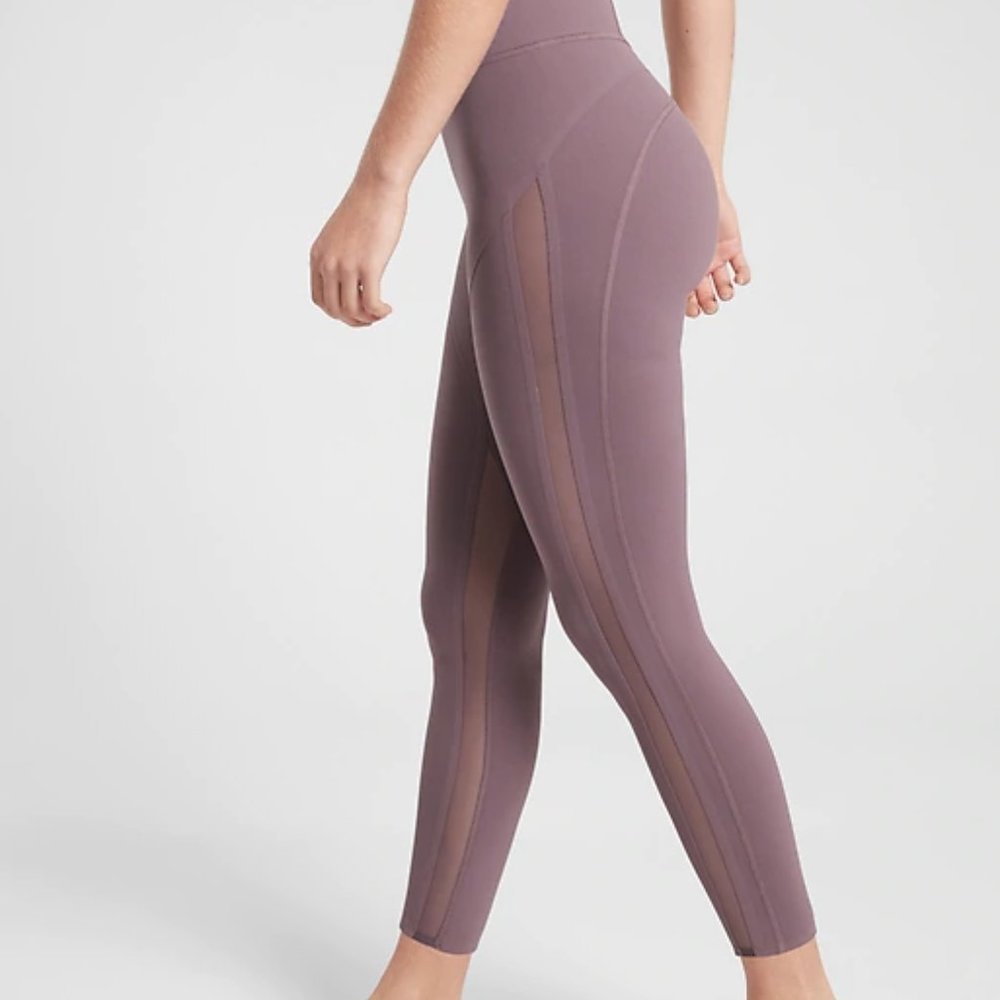 NWOT Athleta Purple Formation Mesh 7/8 Leggings - Picture 3 of 9